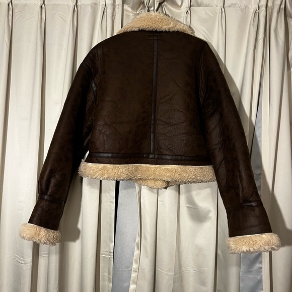 Sherpa faux leather moto jacket - Picture 3 of 10